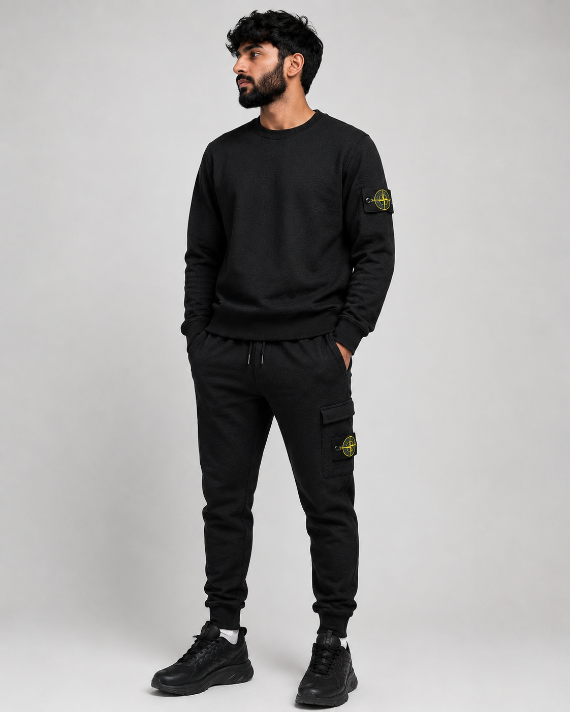 Stone Island Sweatshirt Tracksuit- Black